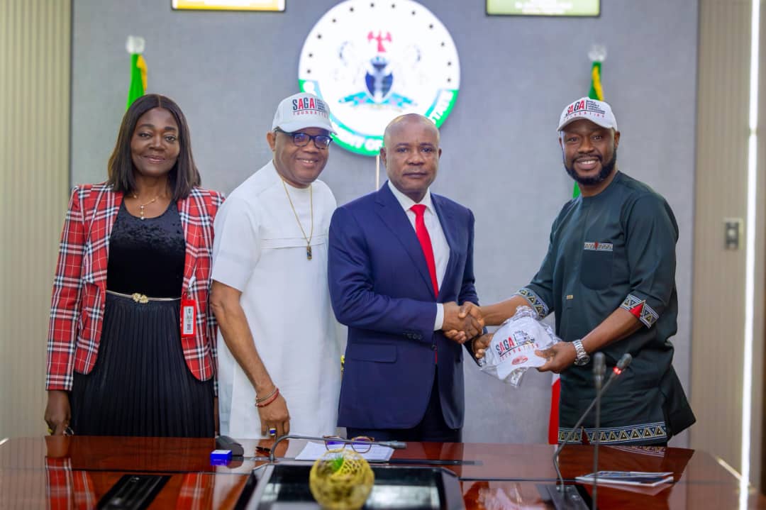 Mbah Hails Diaspora Partnership as SAGA Foundation Donates Medical Supplies to ESUTH